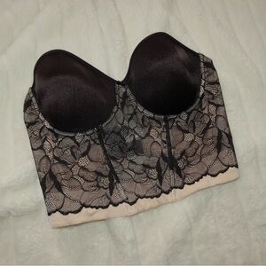 Le Mystere Black and Cream Lace Bustier
